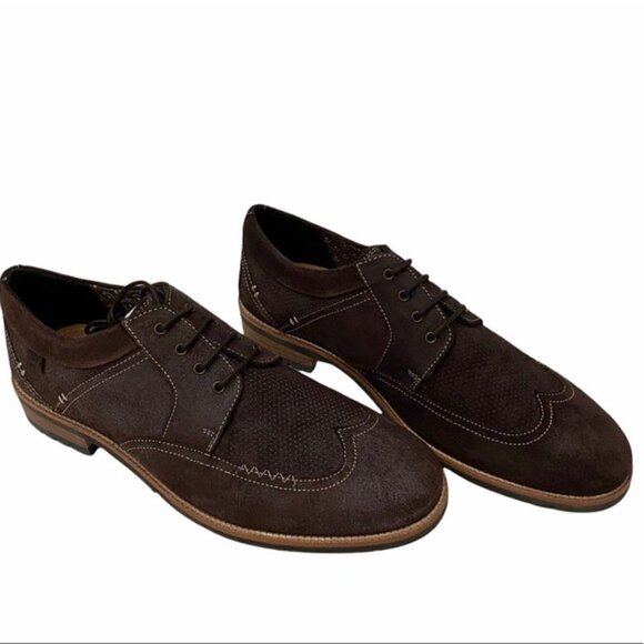 Ben Sherman Suede Wingtip Derby Sz 11.5 Distressed Brown - Picture 10 of 10